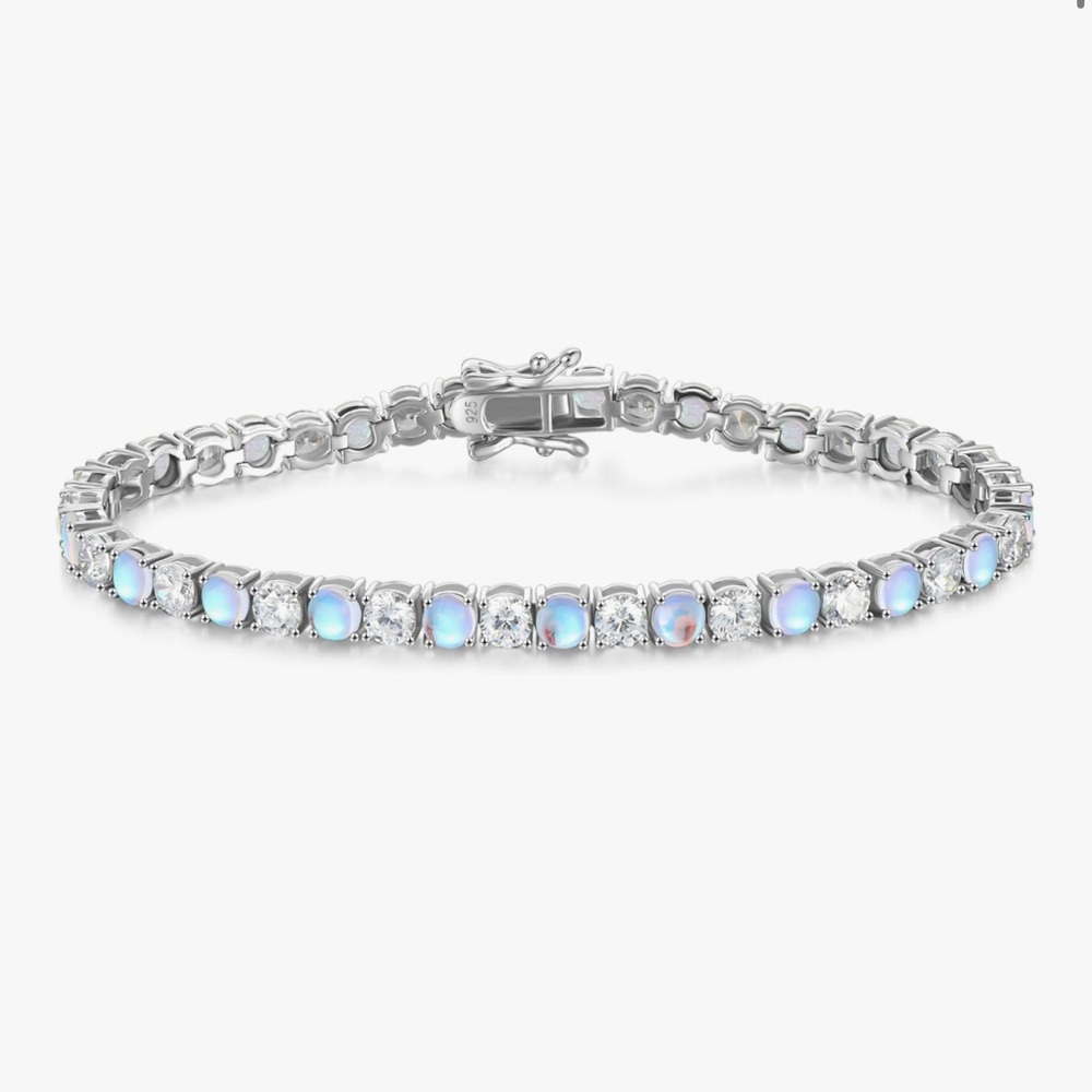 14k Gold Plated Moonstone Tennis Bracelet